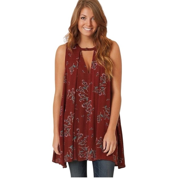 Free People Tops - Free People Tree‎ Swing Tunic Tank Mini Dress XS